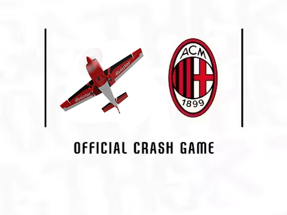 There are two logos here: the Aviator game logo and the Milan soccer team logo.